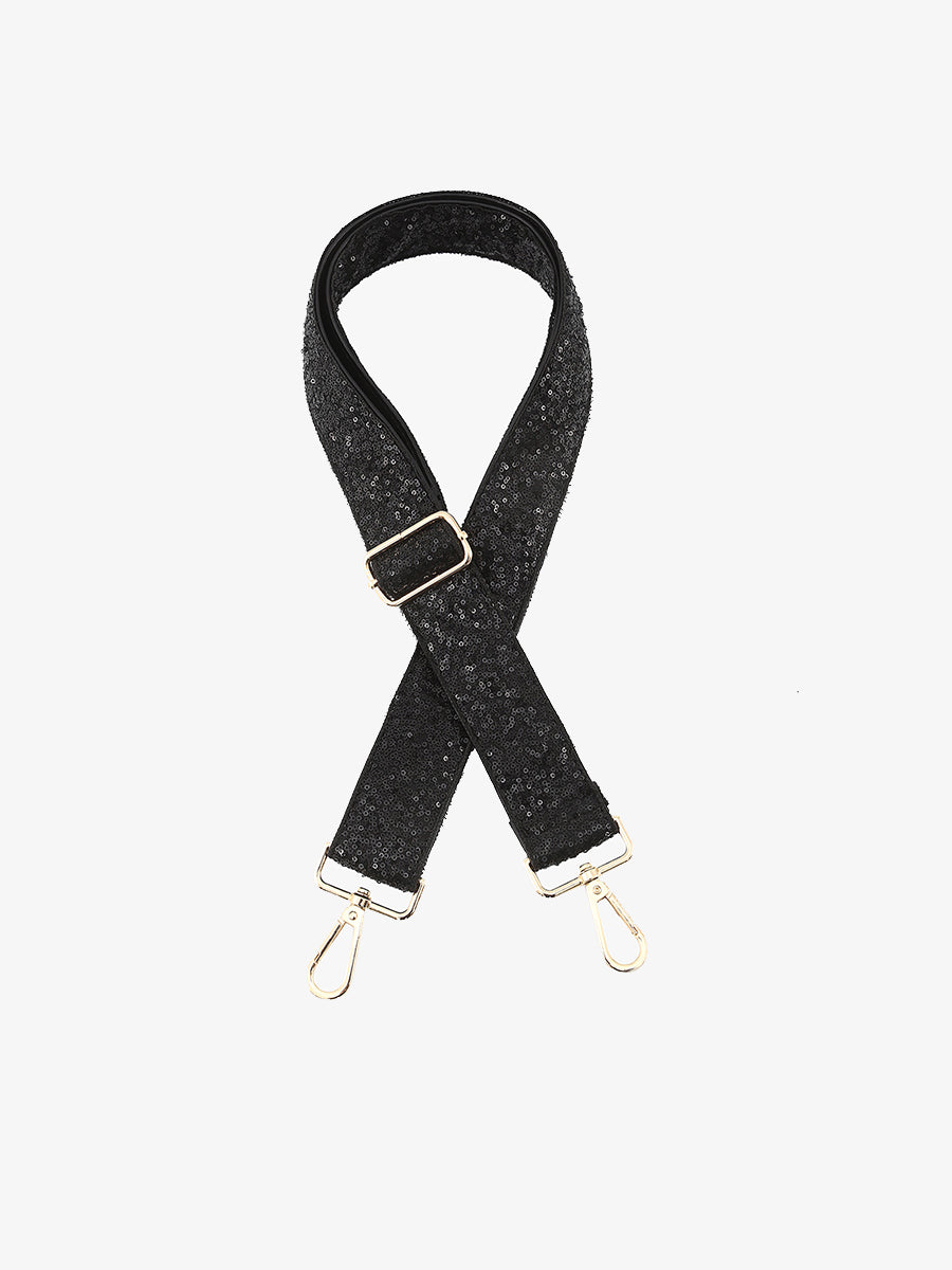 Black Sequin Bag Strap