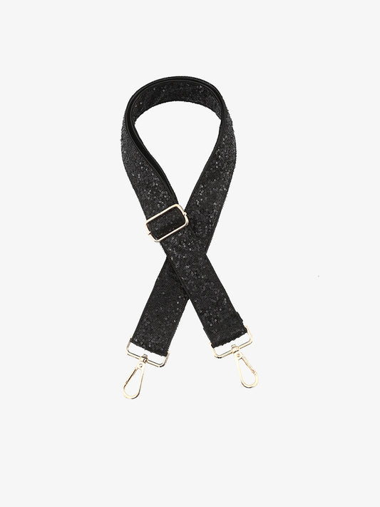 Black Sequin Bag Strap
