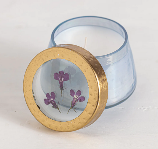 BERRY FIG SMALL WATERCOLOR PRESSED FLORAL CANDLE