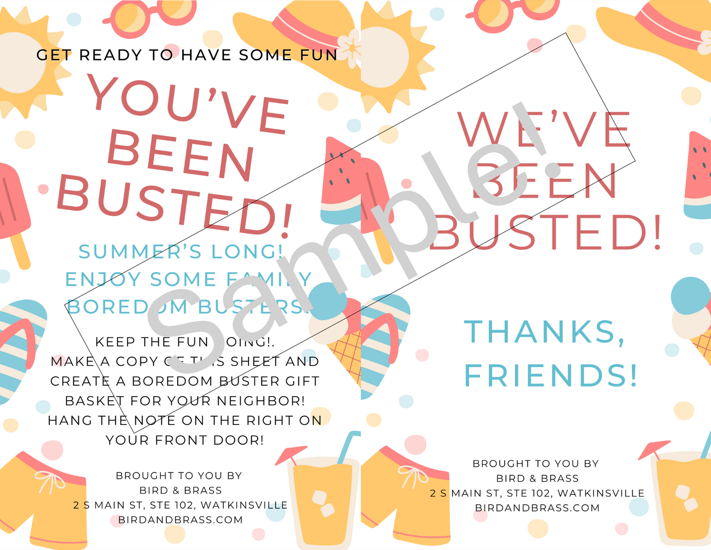 Boredom Buster Printable