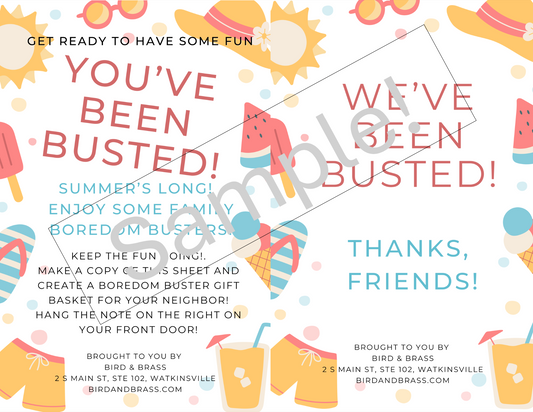 Boredom Buster Printable