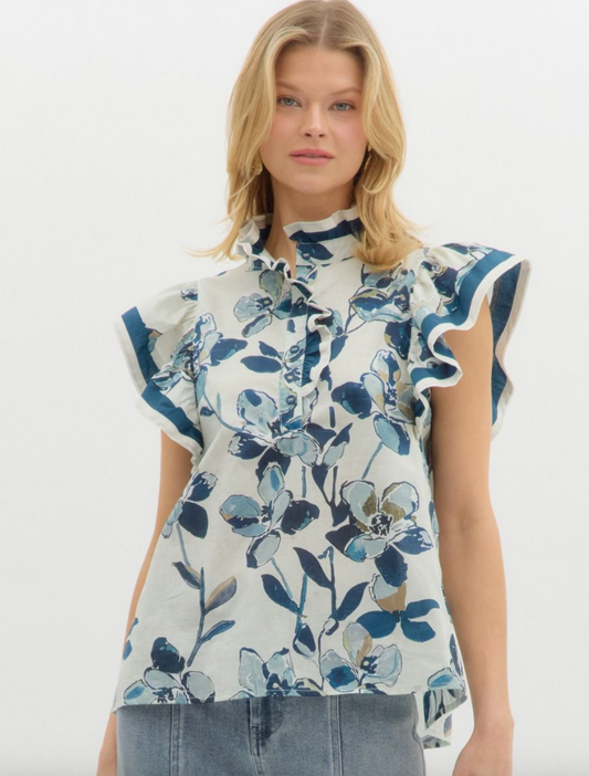 Sadie Navy Top