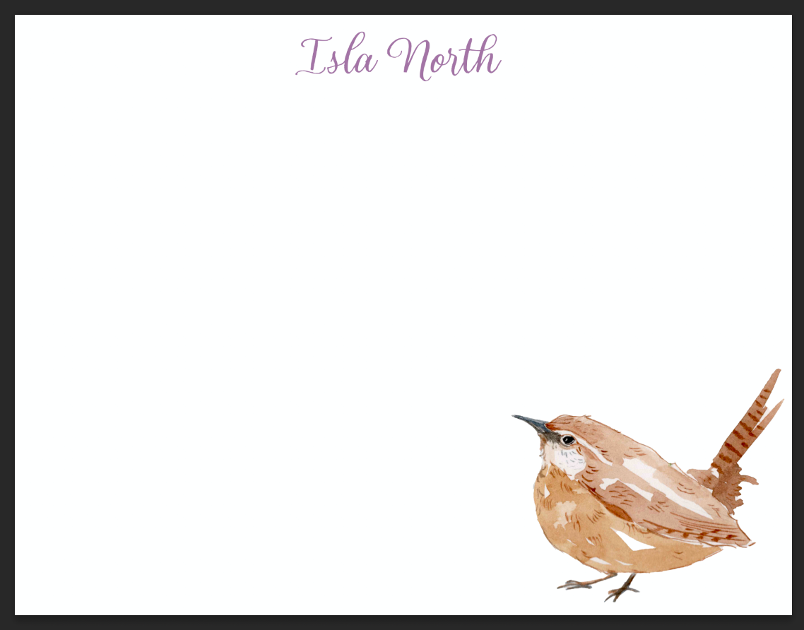 Little Wren Personalized Notecards
