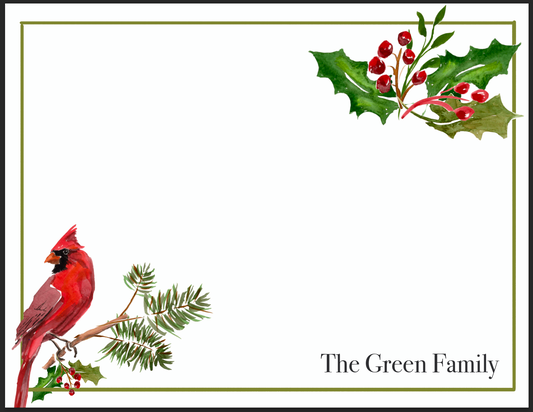 Cardinal Christmas Personalized Notecards