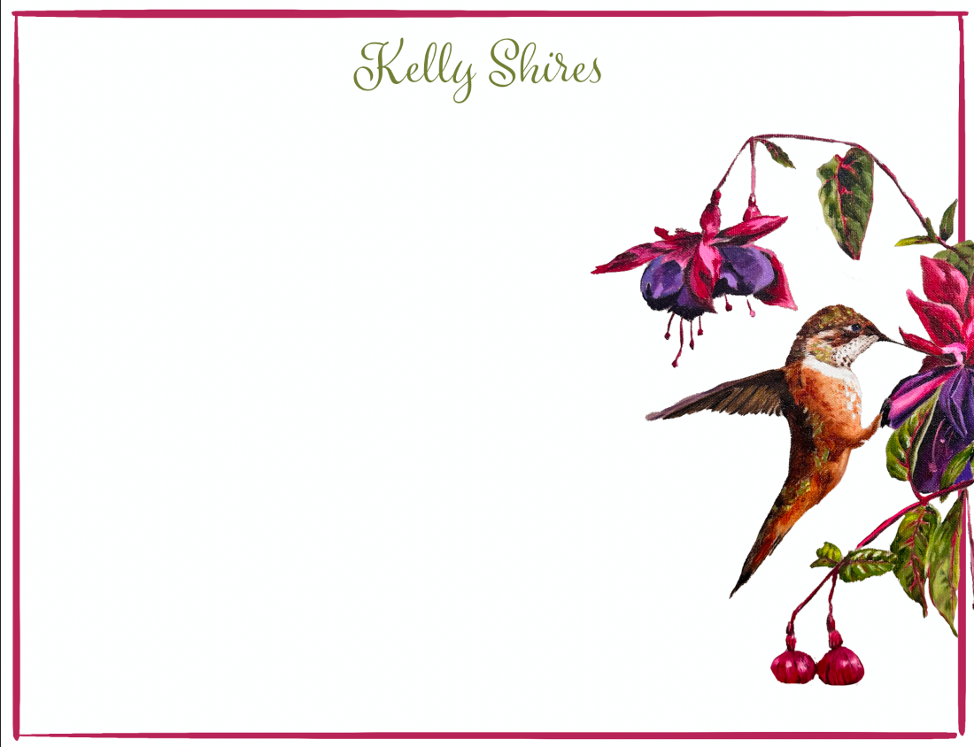 Hummingbird & Fuschia Notecard Set