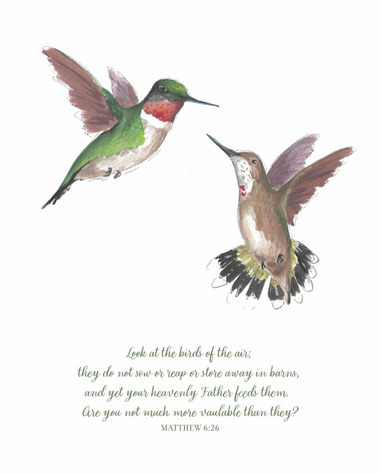 Matthew 6:26 Hummingbird Art