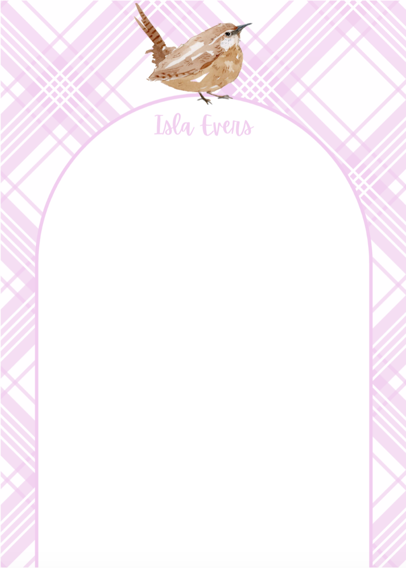 Garden Wren 5x7 Notepad