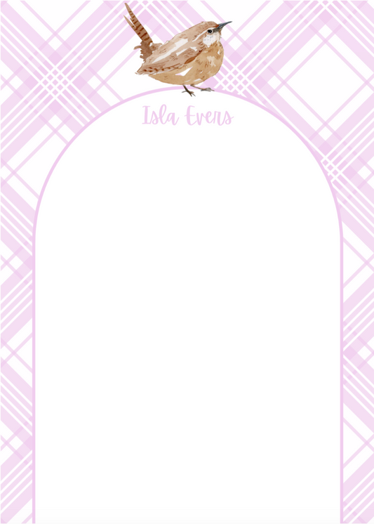 Garden Wren 5x7 Notepad