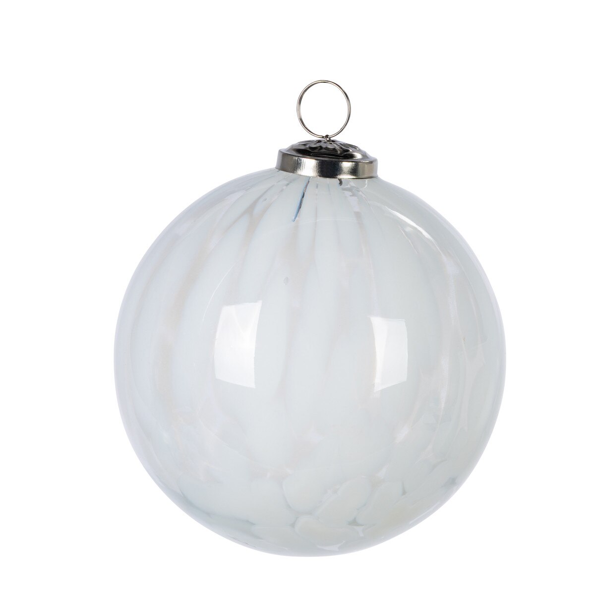 White Marble Finish Ornament - 5"