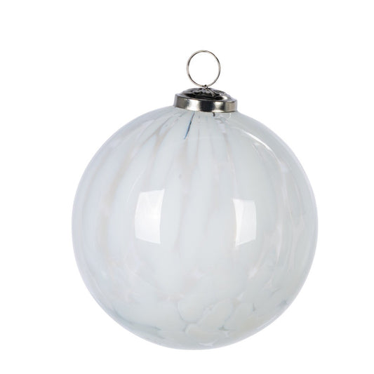 White Marble Finish Ornament - 5"