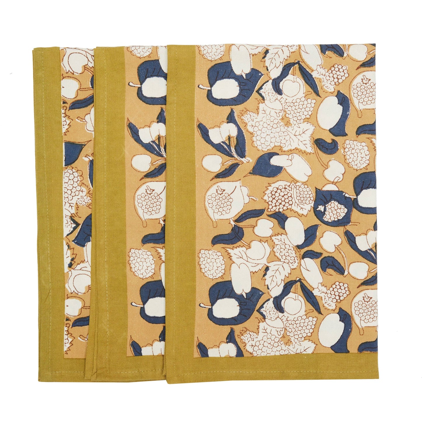 Couleur Nature - Forest Harvest Mustard & Blue Tea Towels