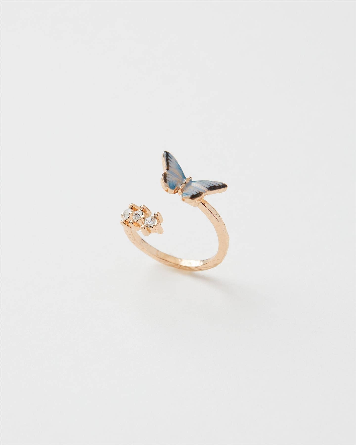 Fable England - FABLE Enamel Blue Butterfly Ring: Matchbox - Perfect for Gifting