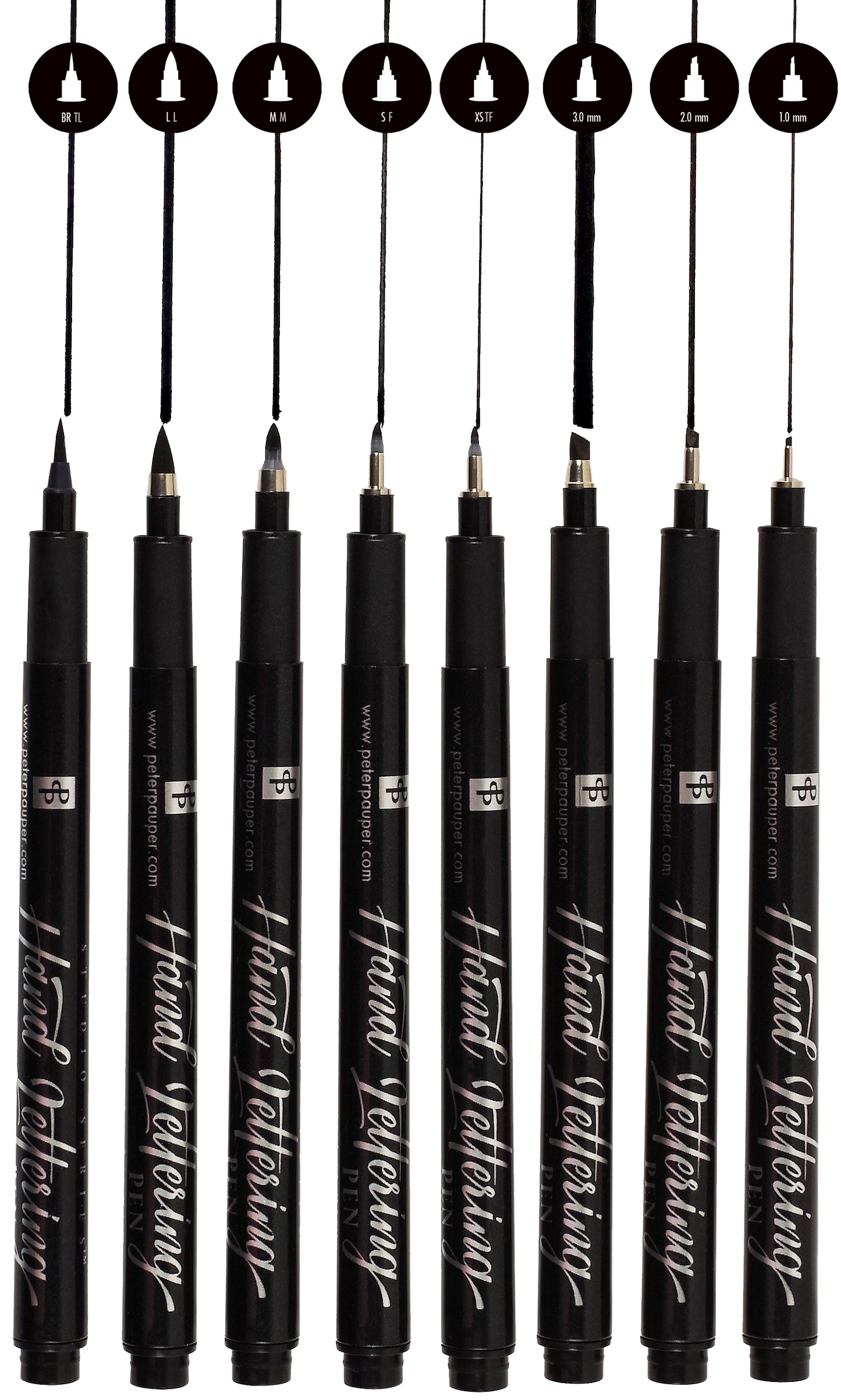 Peter Pauper Press - Studio Series Hand Lettering Pens (set of 8)