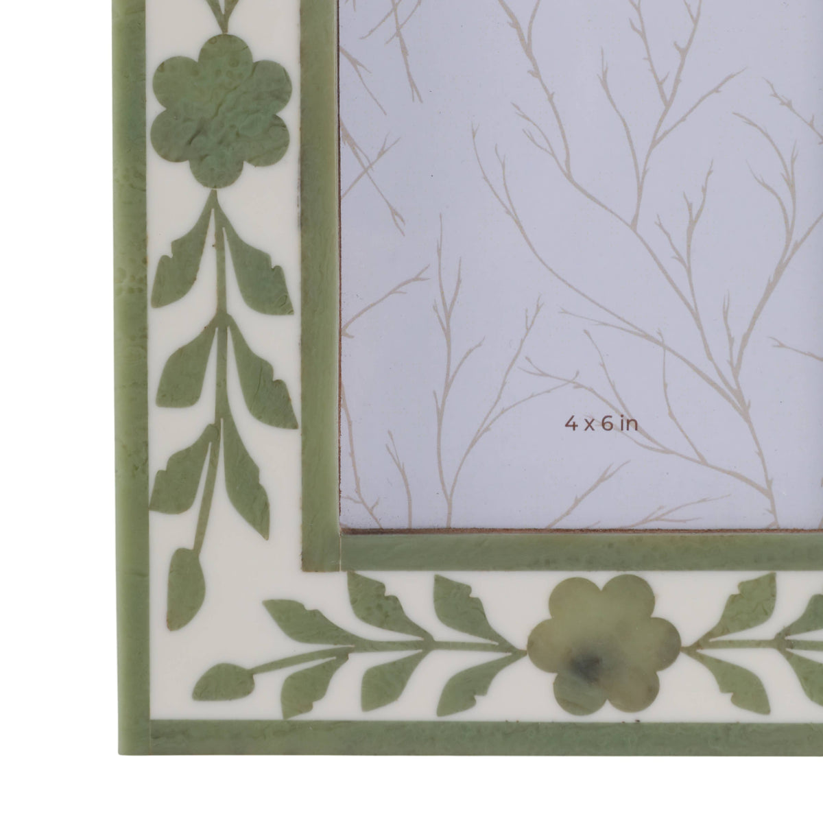 Sagebrook Home - White/Green 4x6 in. Wooden Petals Photo Frame