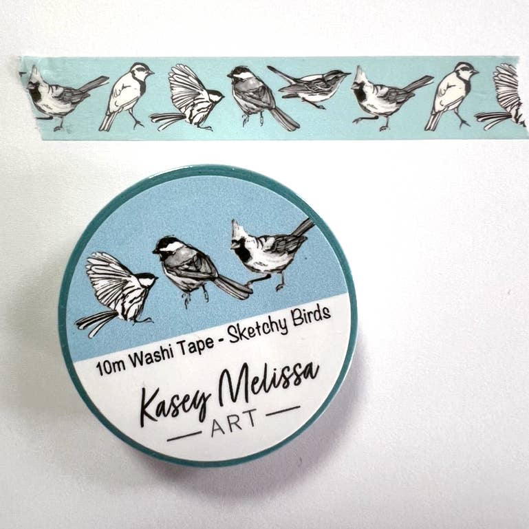 Kasey Melissa Art - Washi Tape / Sketchy Birds