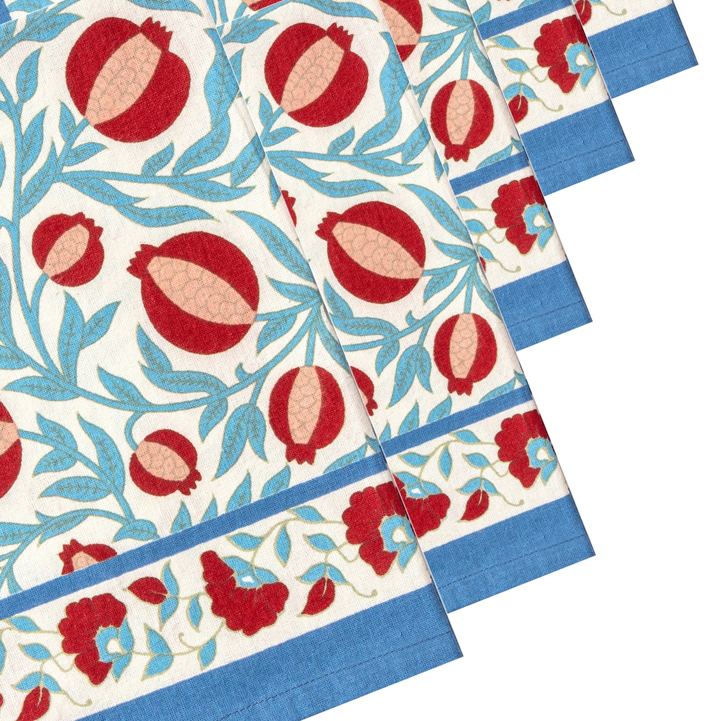 Couleur Nature - Grenadine Blue & Red Napkins 19x19 - Set of 6