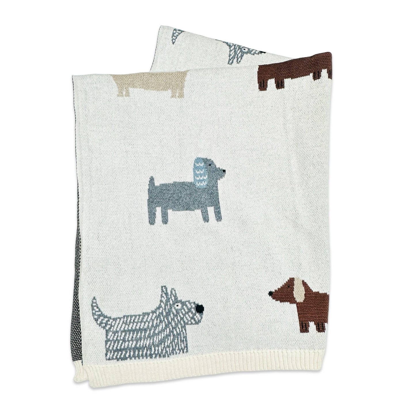 Viverano Organics - Buddy Dog - Organic Jacquard Sweater Knit Baby Blanket