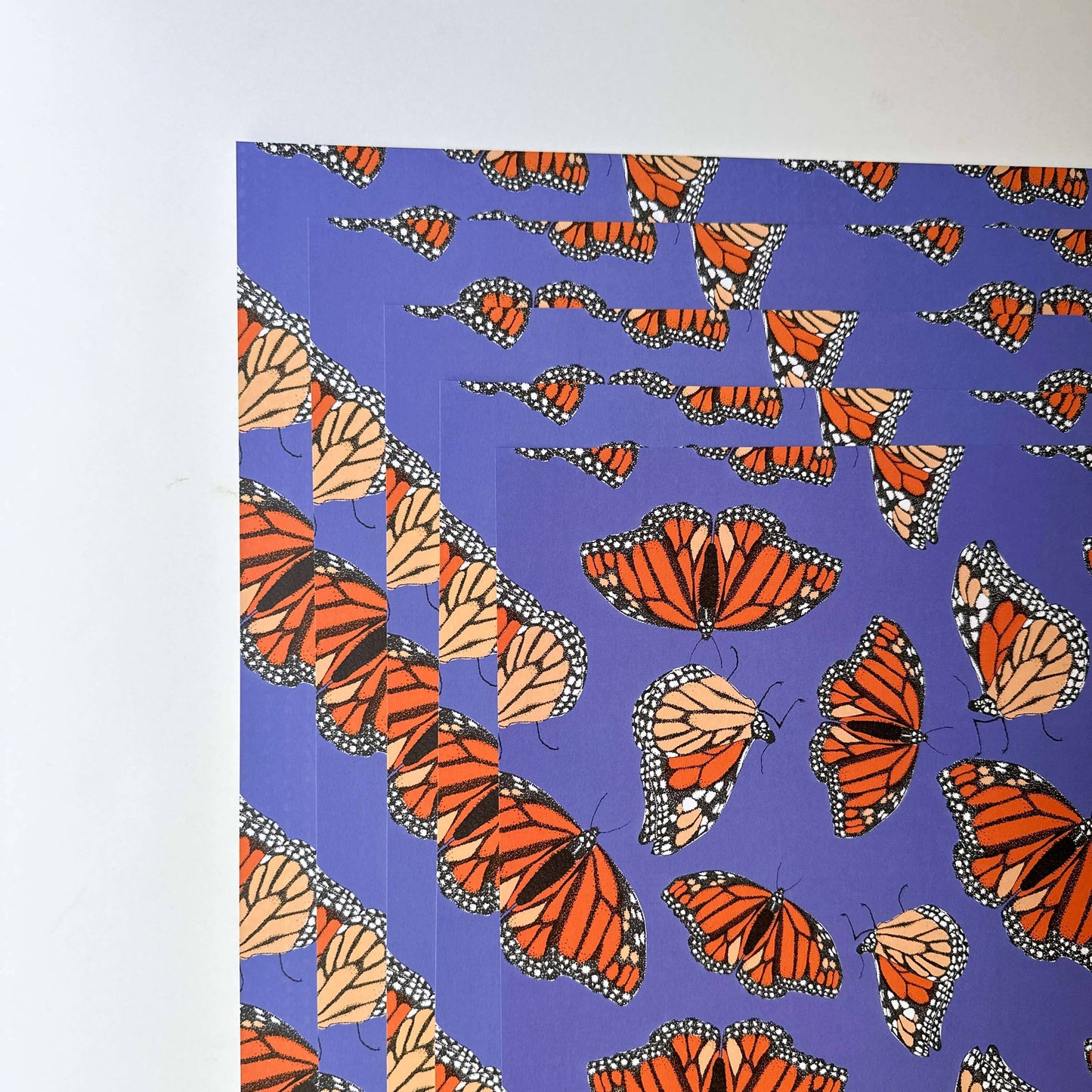 Ballard & Prescott - Monarch Butterfly Wrapping Paper: Single Sheets (Case of 3 Sheets)