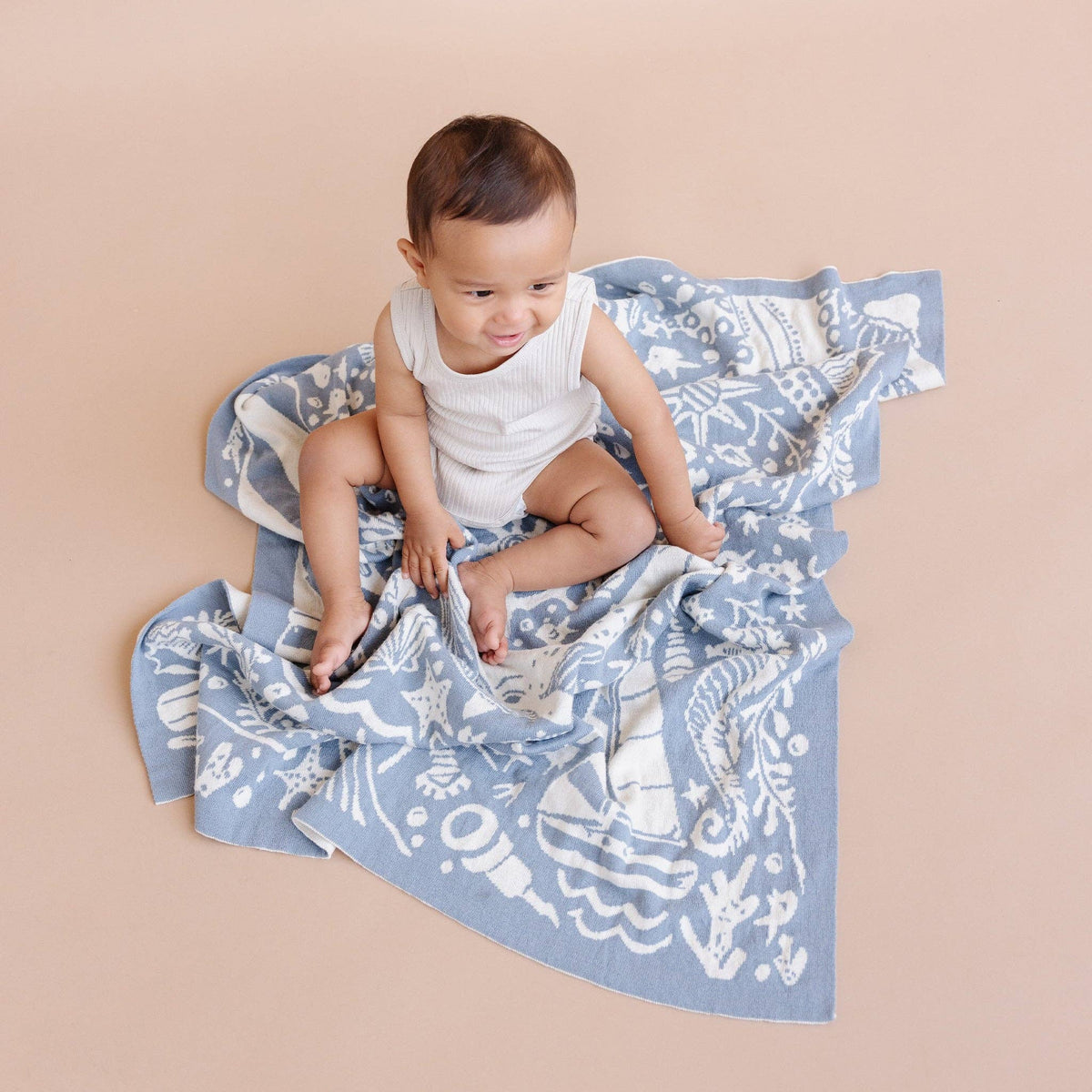 The Blueberry Hill - Blanket Nautical Summer Ocean Organic Cotton Baby Gift