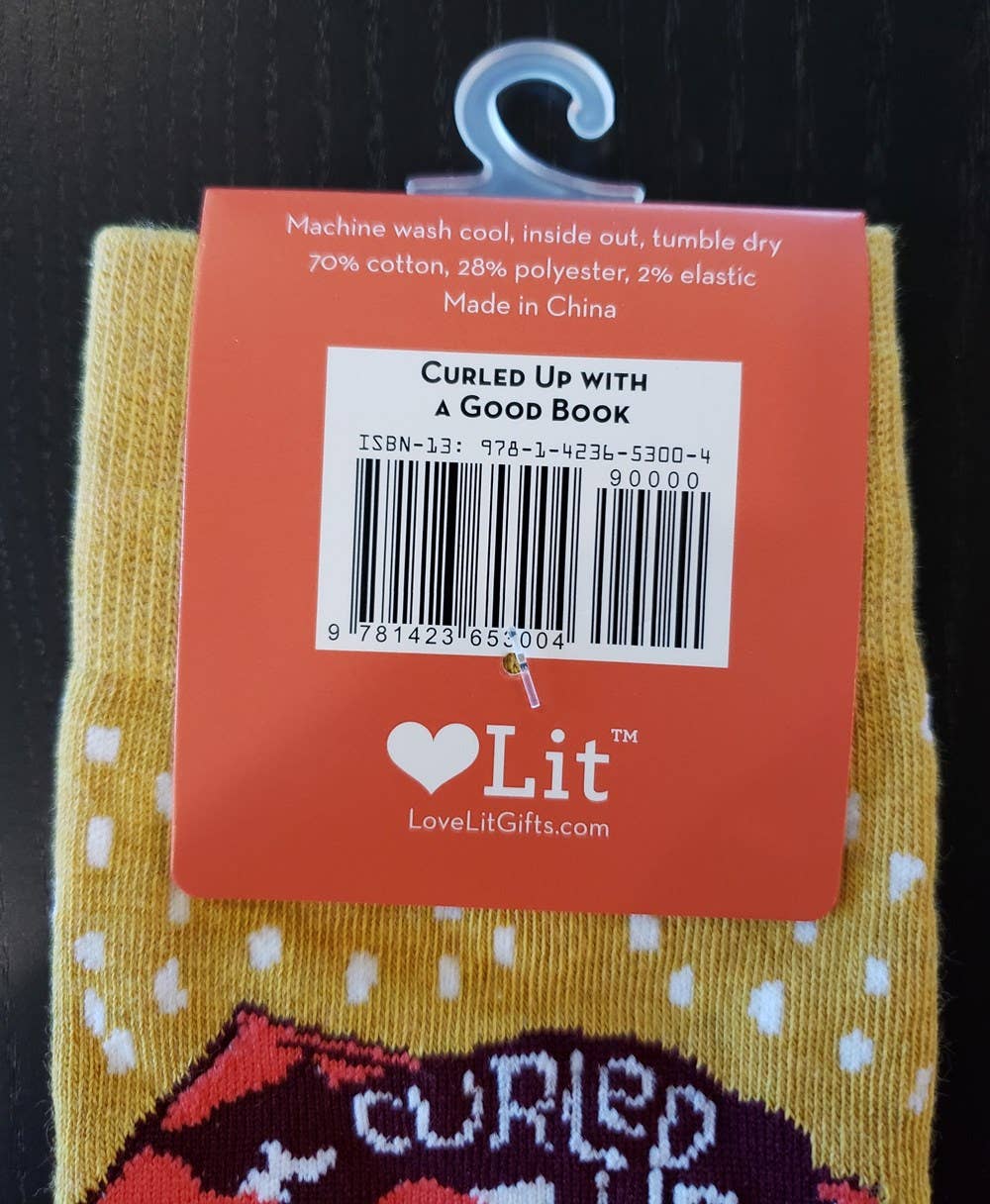 Gibbs Smith - Curled Up With a Good Book Socks (LoveLit Book Theme)