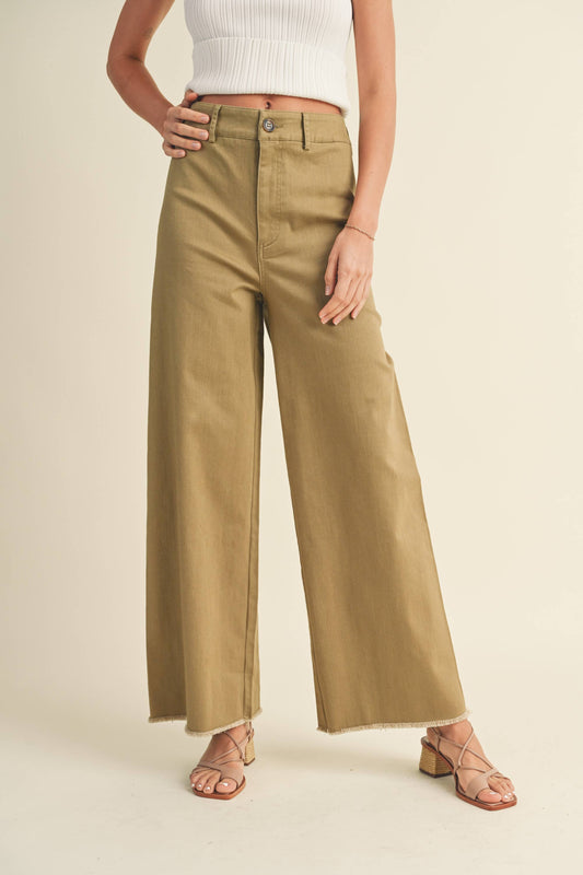 STRETCHED COTTON COLOR PANTS: L