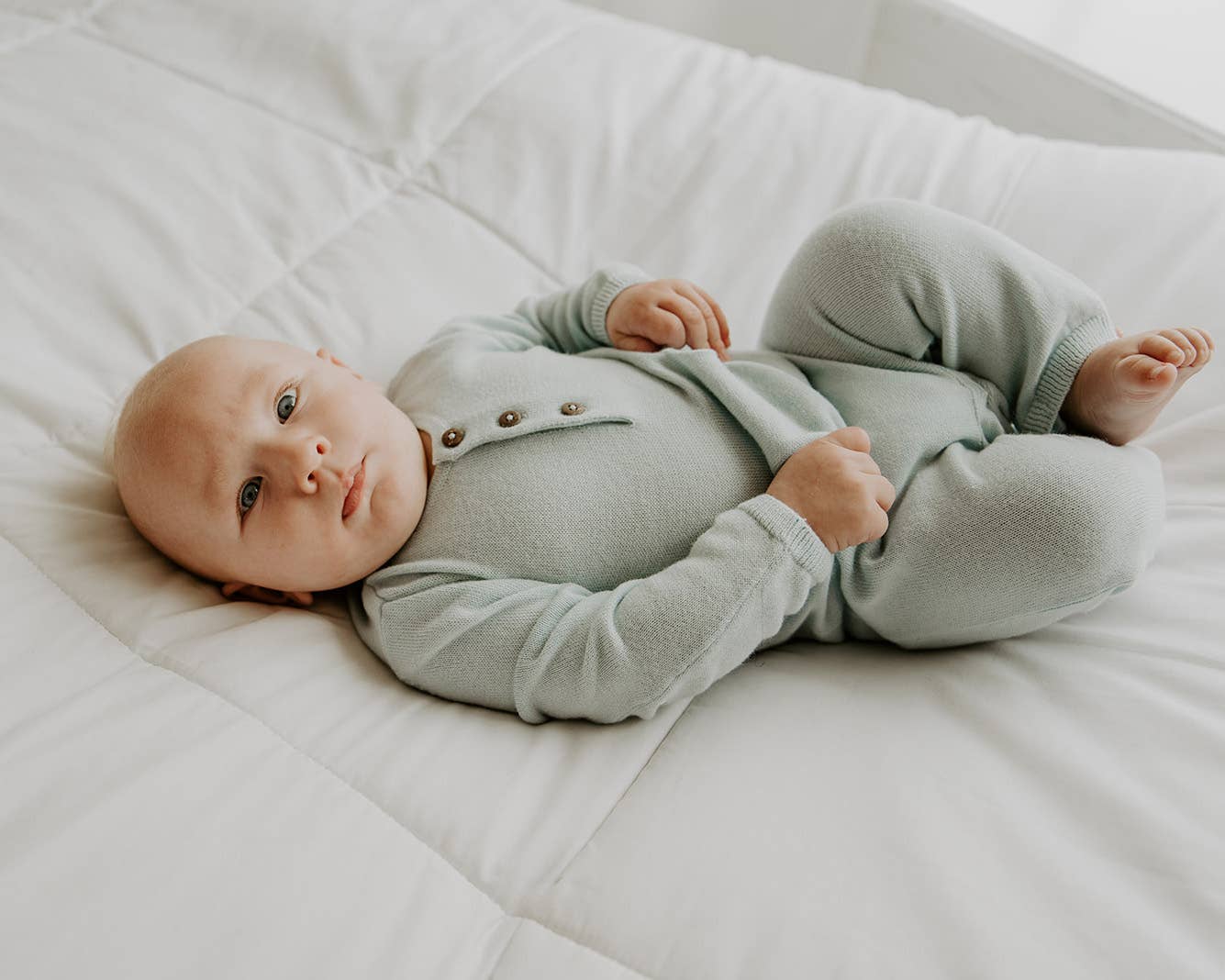 Viverano Organics - Milan Pastel Kangaroo Pocket Baby Jumpsuit (organic cotton)