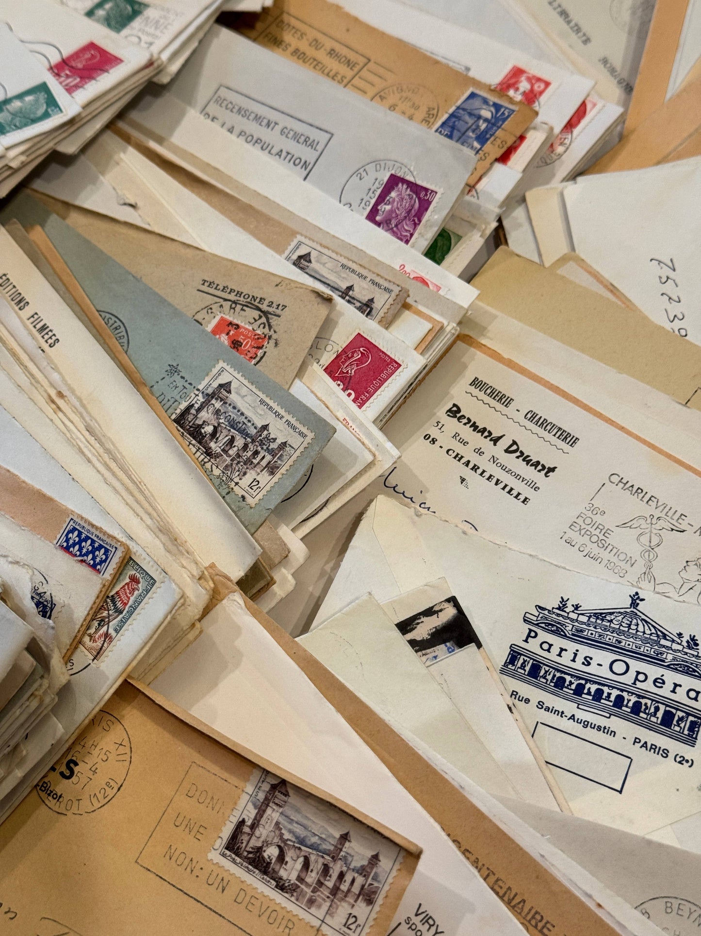 Monahan Papers - Vintage French Ephemera Envelopes in Sets of 10