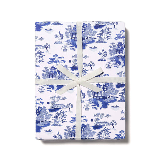 Red Cap Cards - Blue Chinoiserie wrapping paper