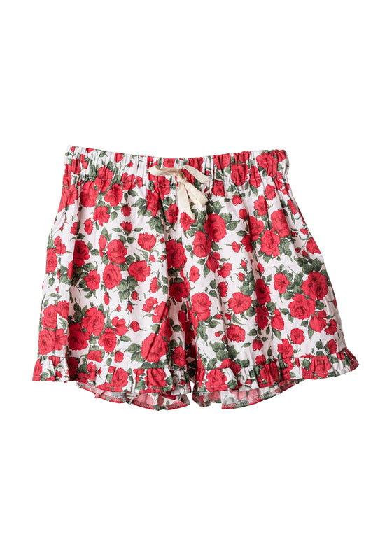 Fleur Ruffle Short: Rouge ML