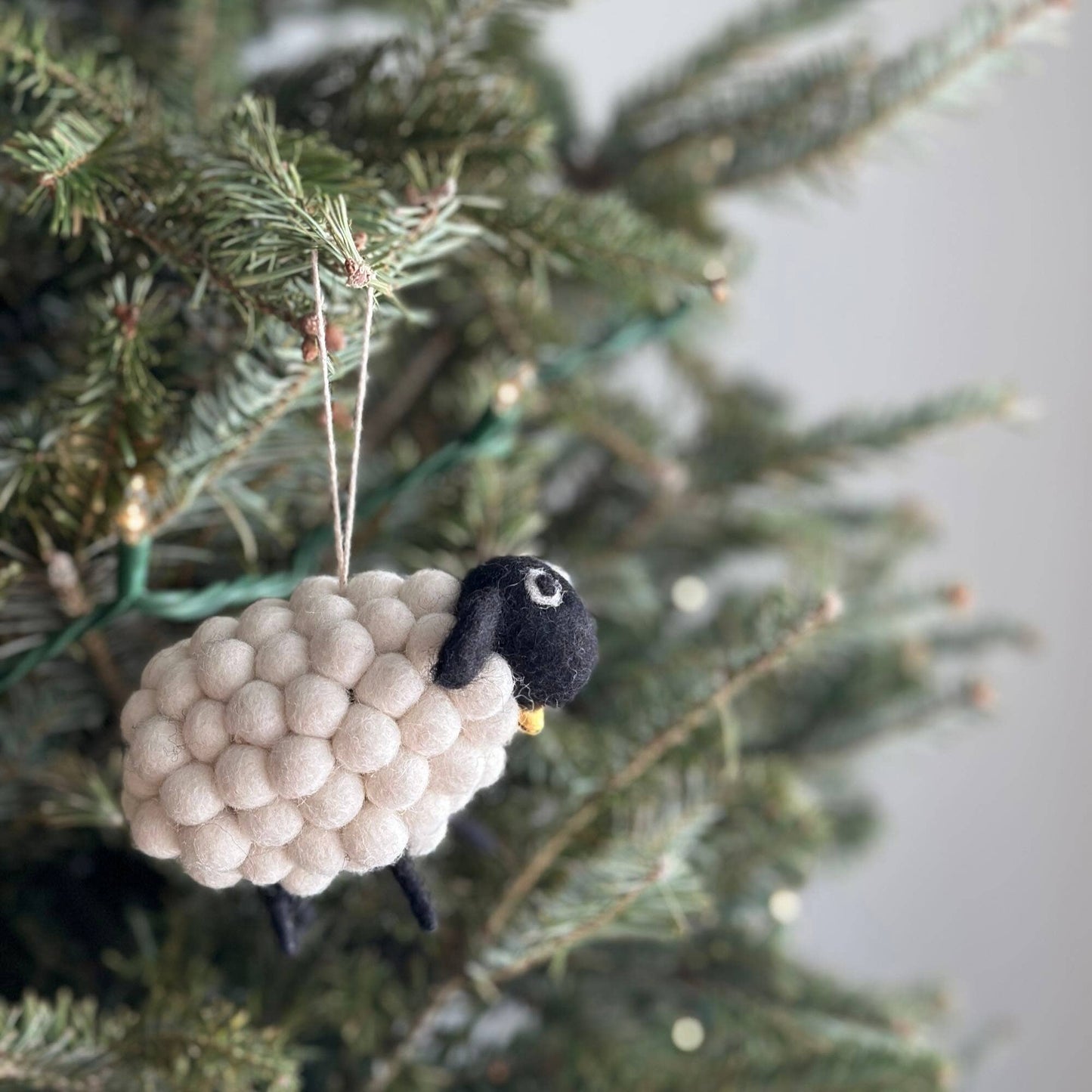 Felt Ball Mini Pompom Sheep Ornament