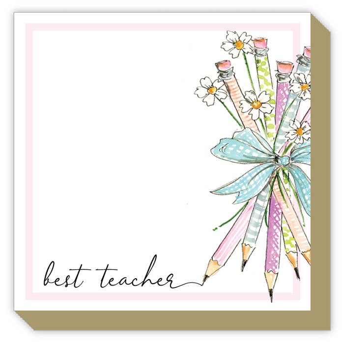 RosanneBeck Collections - Best Teacher Pencil Boquet with Flowers Luxe Notepad