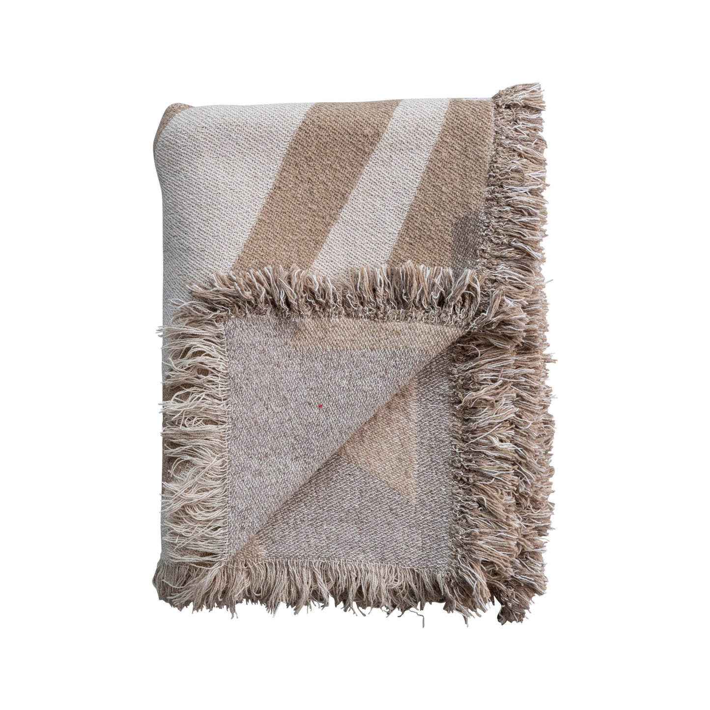 Woven  Cotton Blend Throw with Fringe