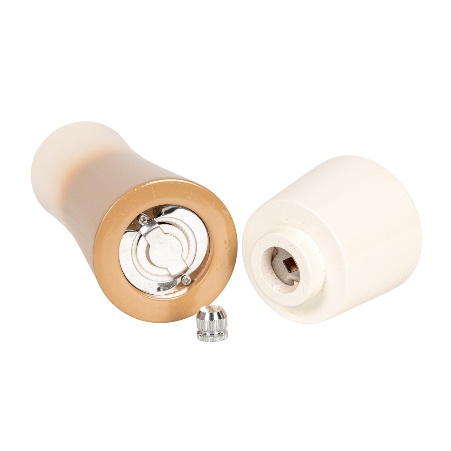 Rubberwood Salt/Pepper Mill, Cream & Tan