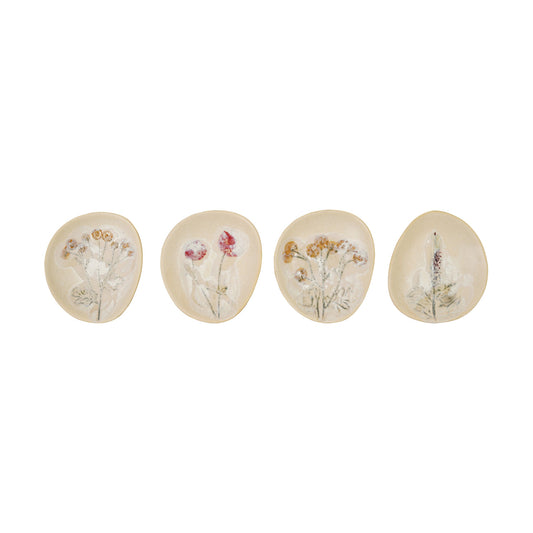 Hand-Painted Stoneware Plate, 4 Styles (Each One Will Vary)