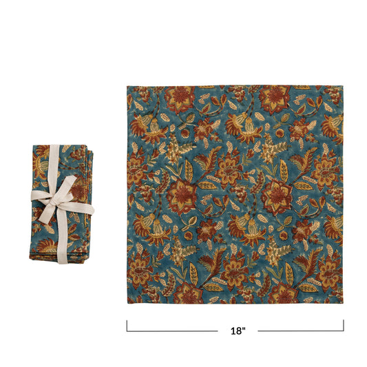 Cotton & Linen Napkins, Set of 4 Tied with Cotton Tape