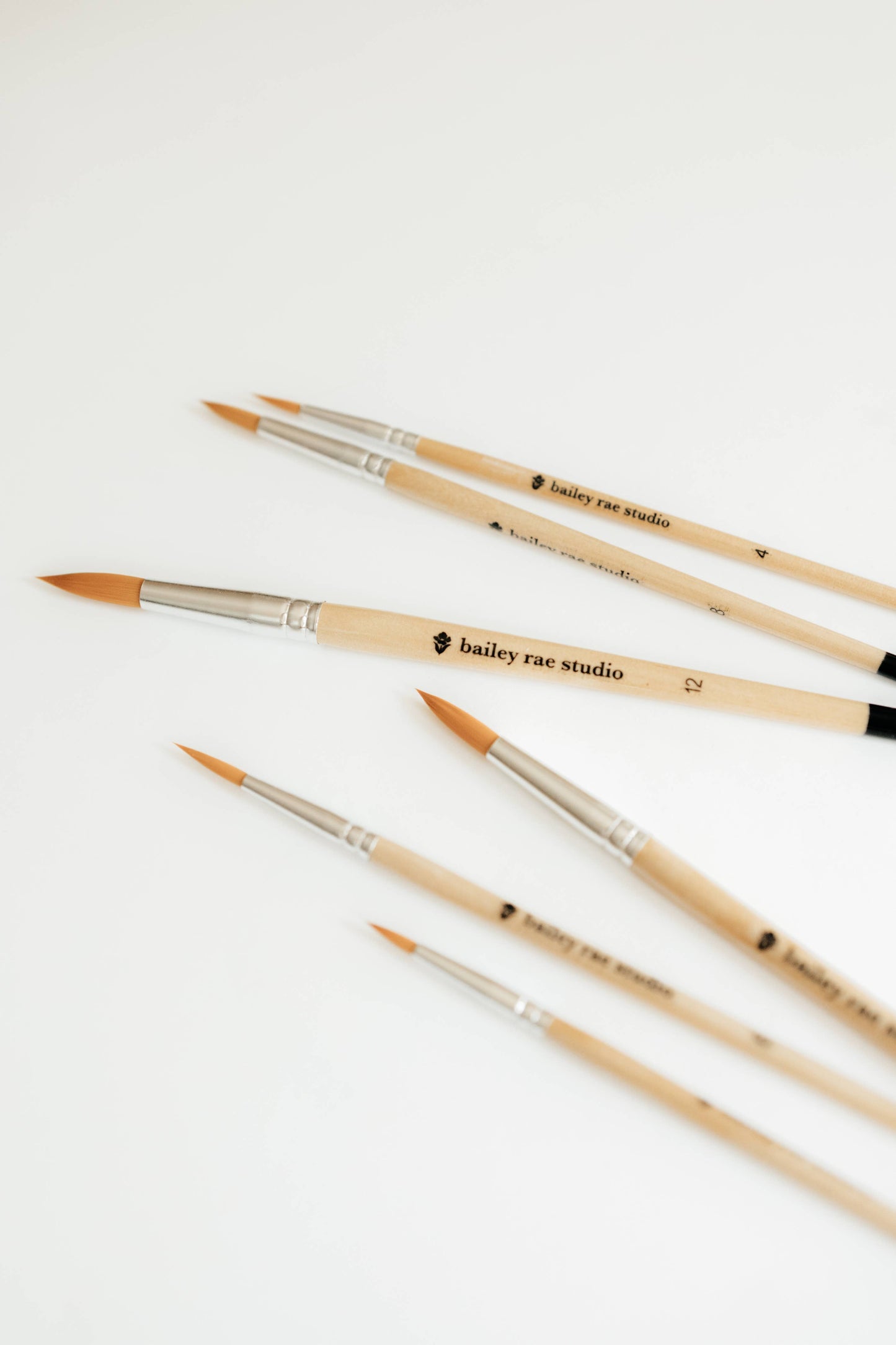 Bailey Rae Studio - Round Tip Watercolor Brush Set -- 6 piece