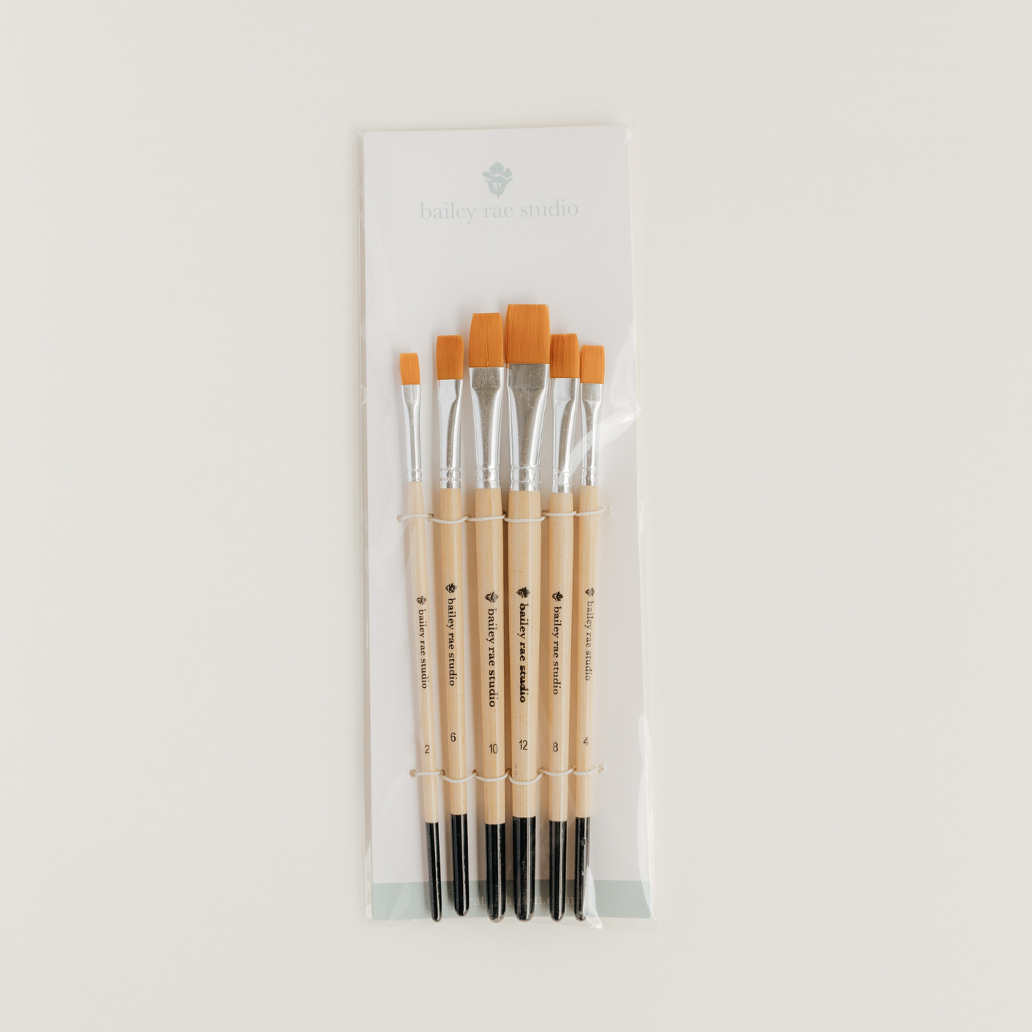 bailey rae studio - Flat Tip Watercolor Brush Set -- 6 piece