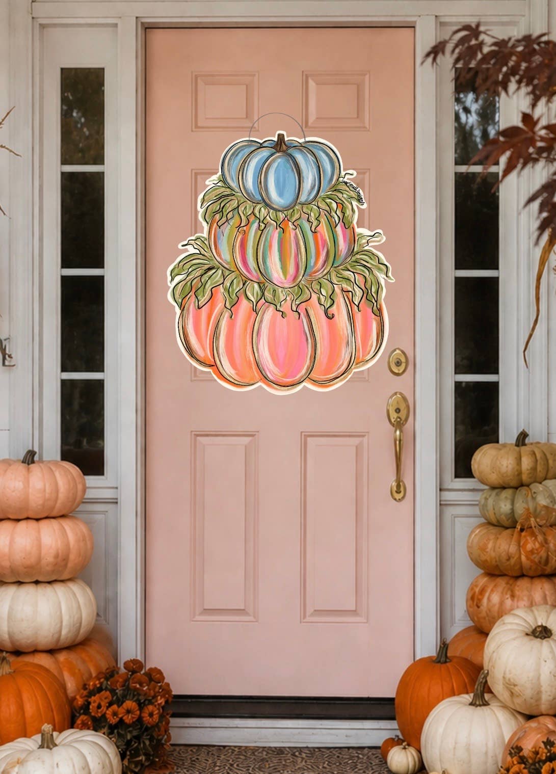 Deep South Designs LLC - Bright Stacked Pumpkins
