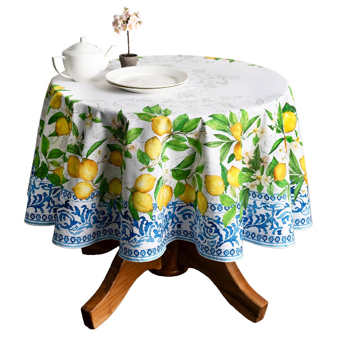 Maison d'Hermine - Design in Every Thread - Tablecloths 100% Cotton - 3 Shapes - Cedrat