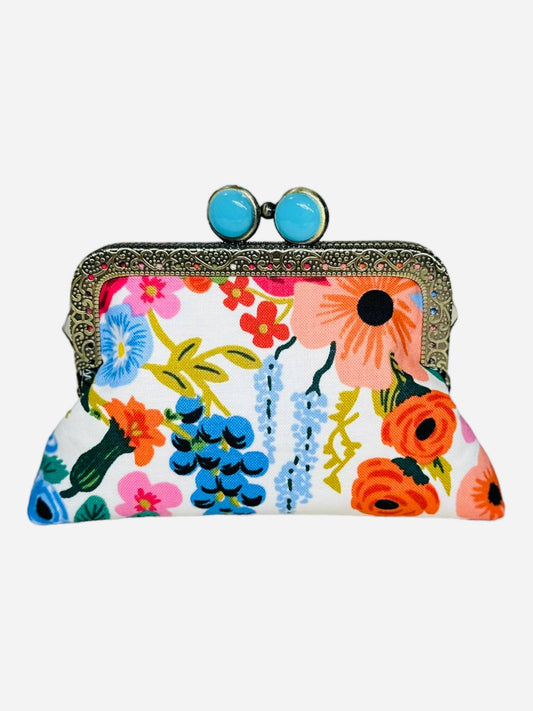 Kiki & Syds - Kiki & Syds ON THE GO Credit Card Clutch-Garden Party Cream: Blue