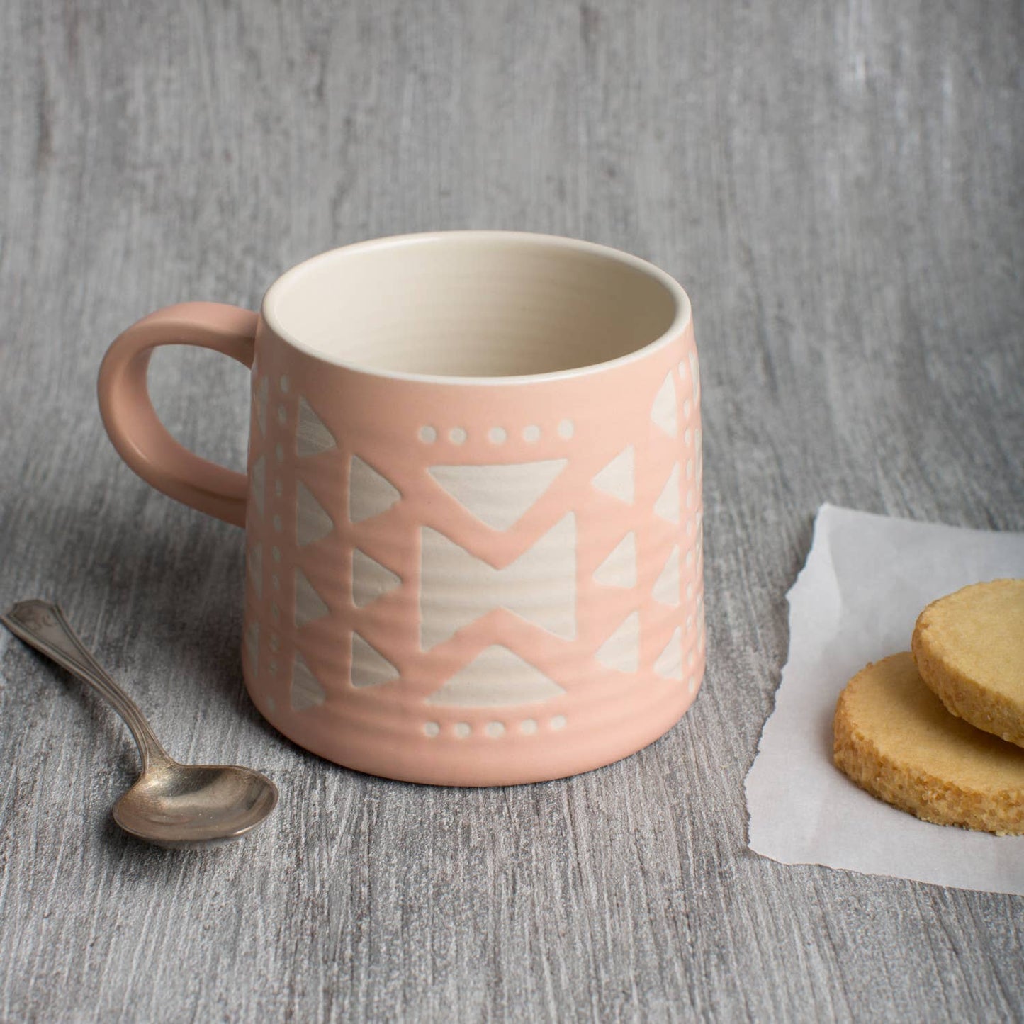 Danica Studio - Danica Studio Pink Imprint Stoneware Mugs 12 oz