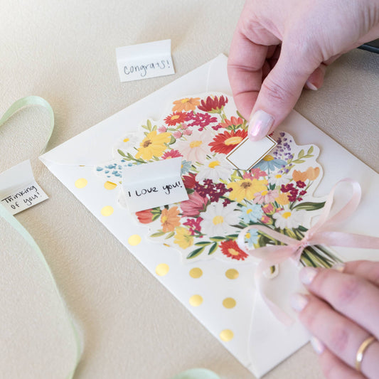 The First Snow - A Flower Bouquet Die Cut Versatile Greeting Card