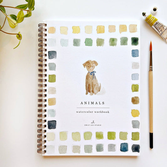 emily lex studio - Animals watercolor workbook