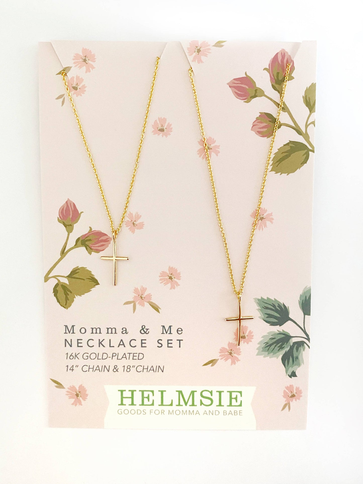 Helmsie - Momma + Me Cross Necklace Set