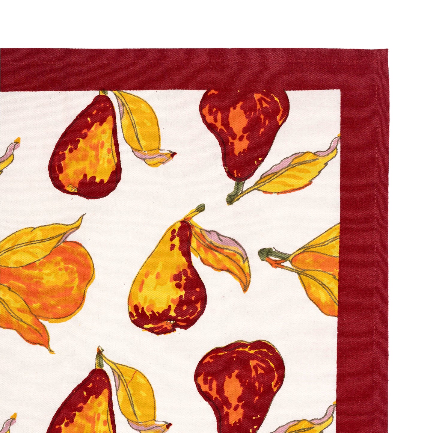 Couleur Nature - Orchard Pear Burgundy Tea Towels 20x30