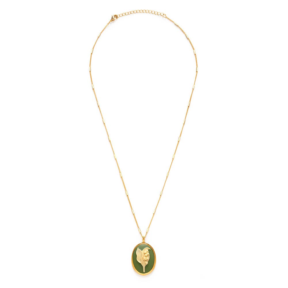Amano Studio - Lily of the Valley Vintage Cameo Necklace