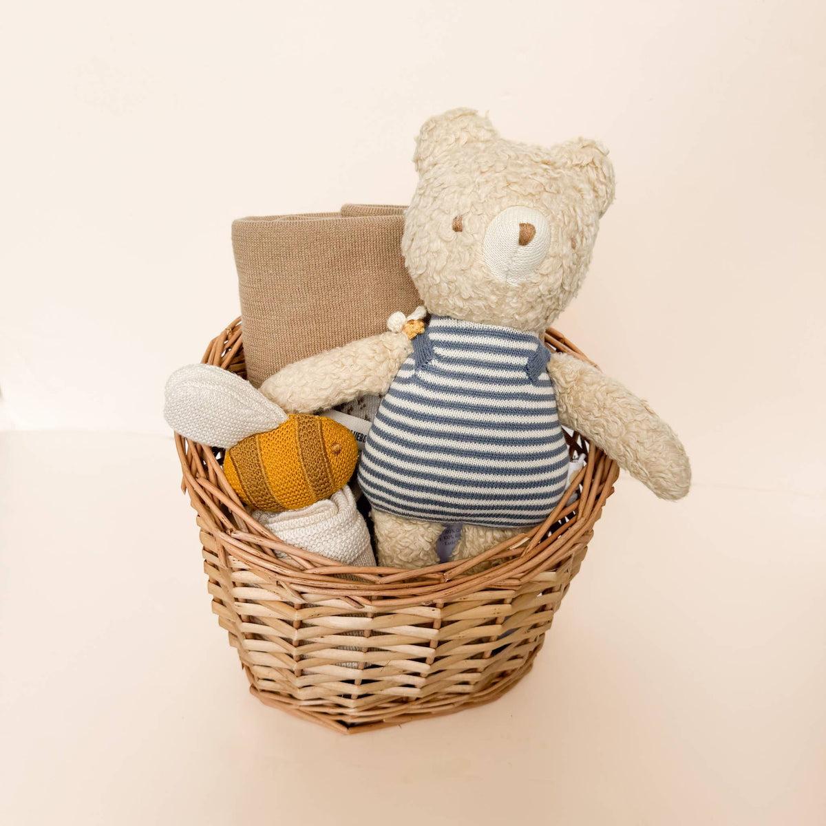 The Blueberry Hill - Lovey Bee Cream Baby Gift Blanket Toy Spring Cuddle Cloth