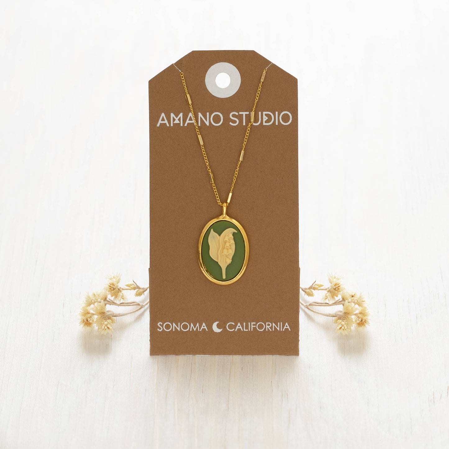 Amano Studio - Lily of the Valley Vintage Cameo Necklace