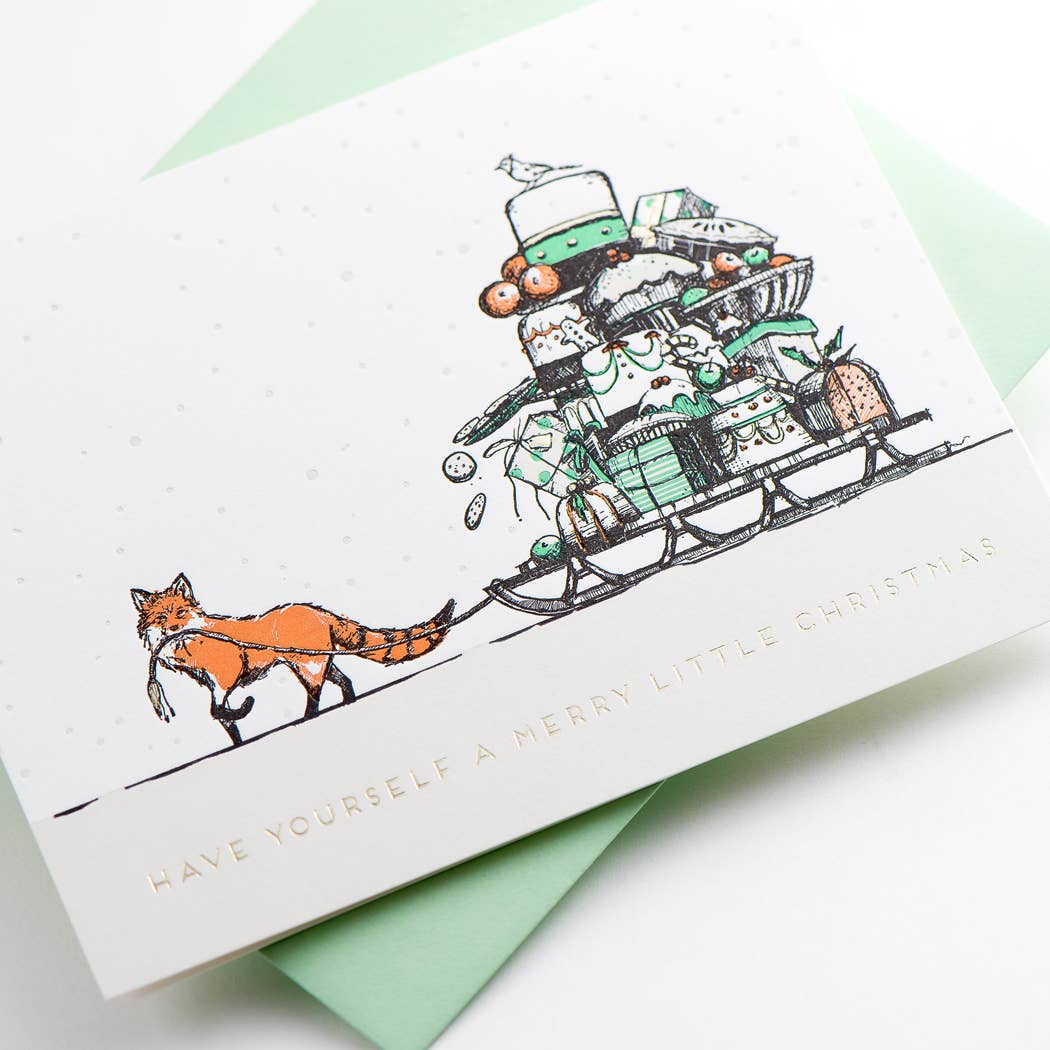 Merry Little Christmas Fox Card: Single Card