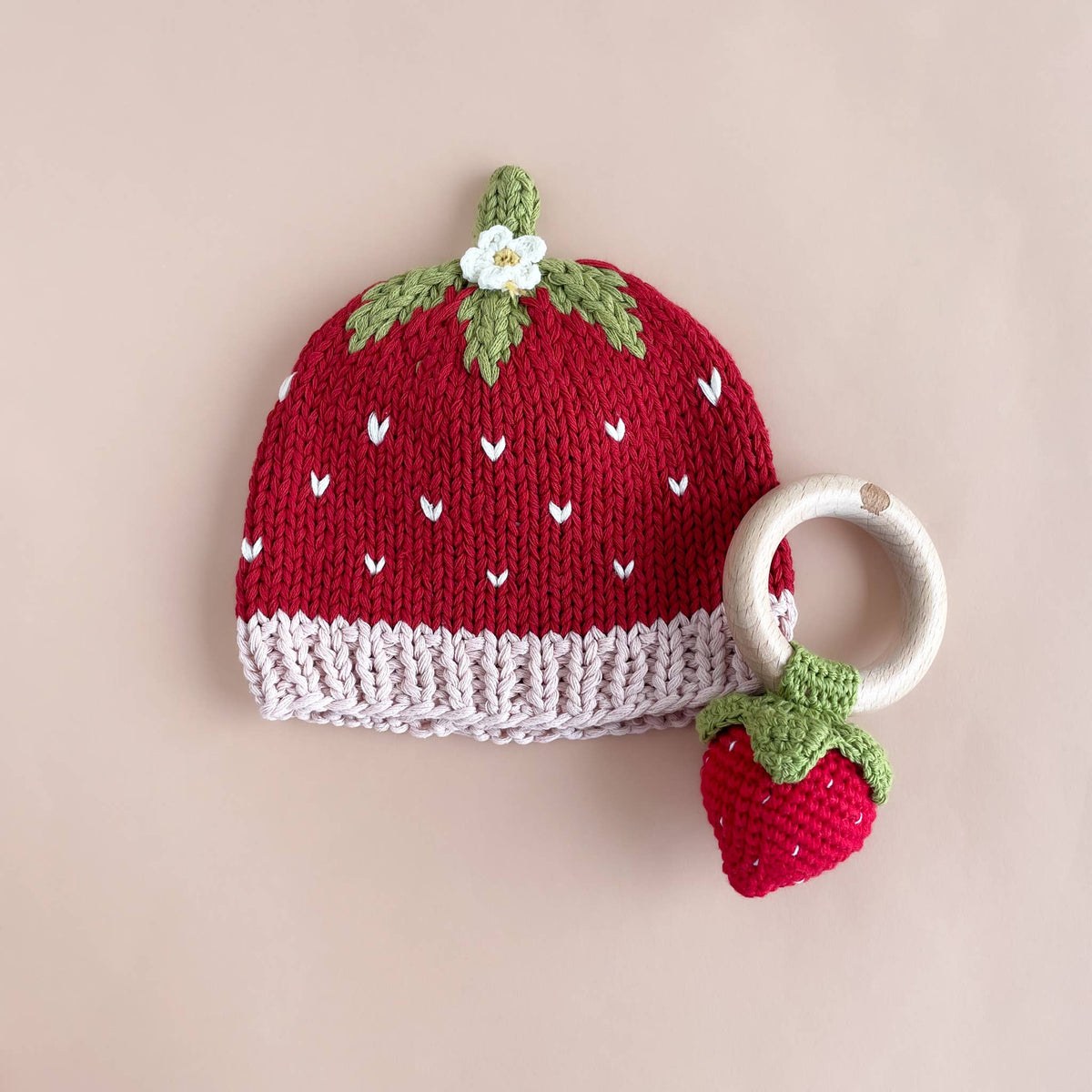 The Blueberry Hill - Cotton Strawberry Beanie Baby Girls Hat Clothing Summer Gift